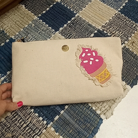 Dabney Lee Bags Canvas Makeup Toiletry Bag Ice Cream Sprinkles